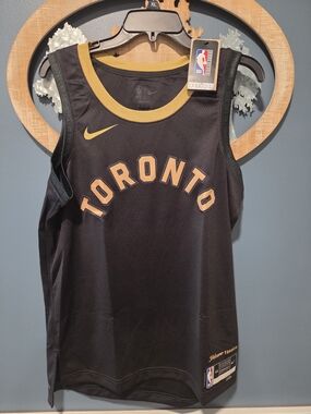 Nike Toronto Raptors Black & Gold NBA Jersey. New. Mens Medium.